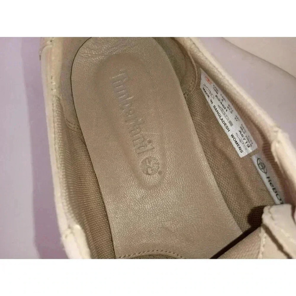 Timberland Womens Berlin Park Oxford Shoes Beige Leather Lace Up Round Toe 10 - Picture 8 of 12